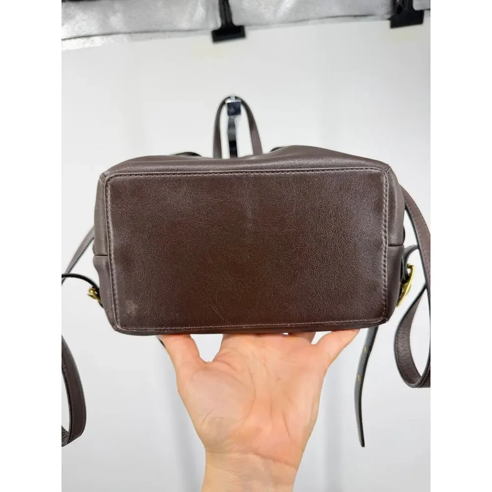 Vintage Coach Legacy Backpack 09368 Brown Leather Drawstring Turnlock Bag Y2K - Picture 6 of 16